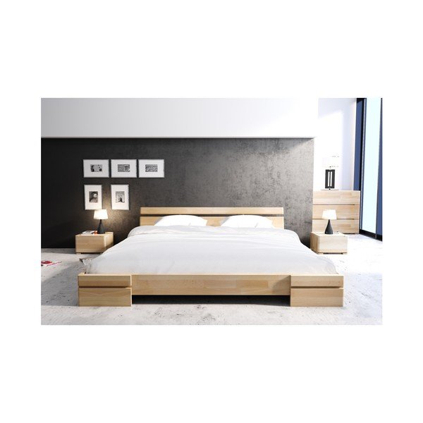 Noční stolek z bukového dřeva se zásuvkou SKANDICA Sparta-image-3