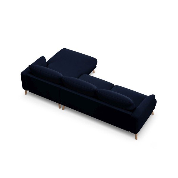 Tumesinine sametist nurgadiivan (parem nurk) Naomi - Micadoni-image-3