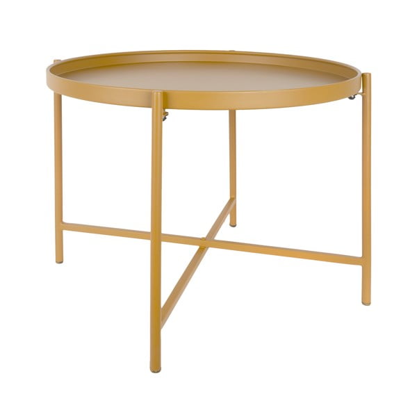 Kollane metallist ümmargune diivanilaud ø 50 cm Meseta – Leitmotiv