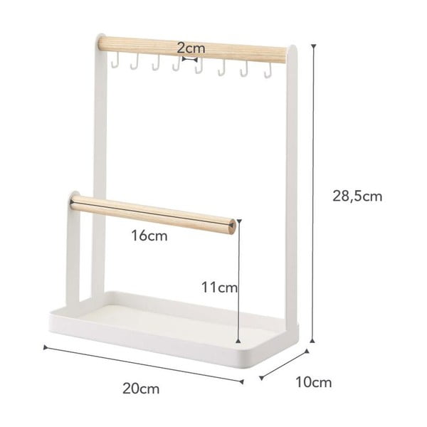 Valge multifunktsionaalne statiiv pöögist detailidega Tosca - YAMAZAKI-image-3