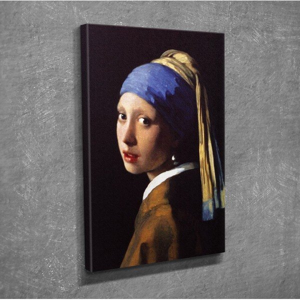 Seinareproduktsioon lõuendil Johannes Vermeer Tüdruk pärliga, 30 x 40 cm Johannes Vermeer - The Girl with Pearl - Wallity-image-2