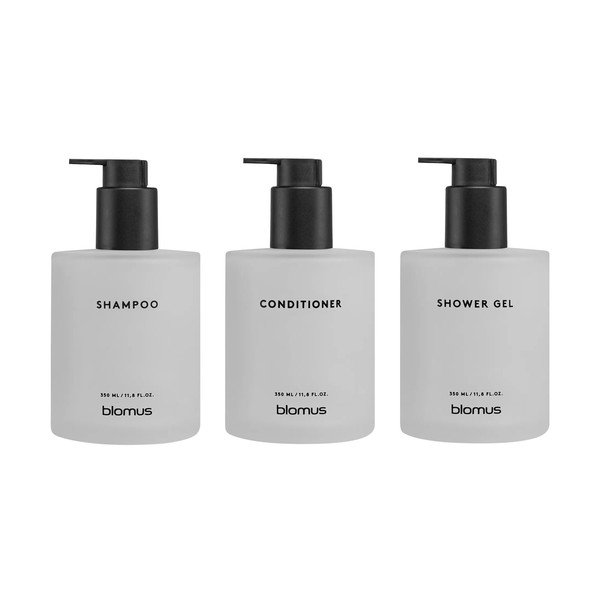 Valged seinale kinnitatavad klaasist seebidosaatorid 3 tk komplektis, 350 ml Kirei - Blomus-image-3