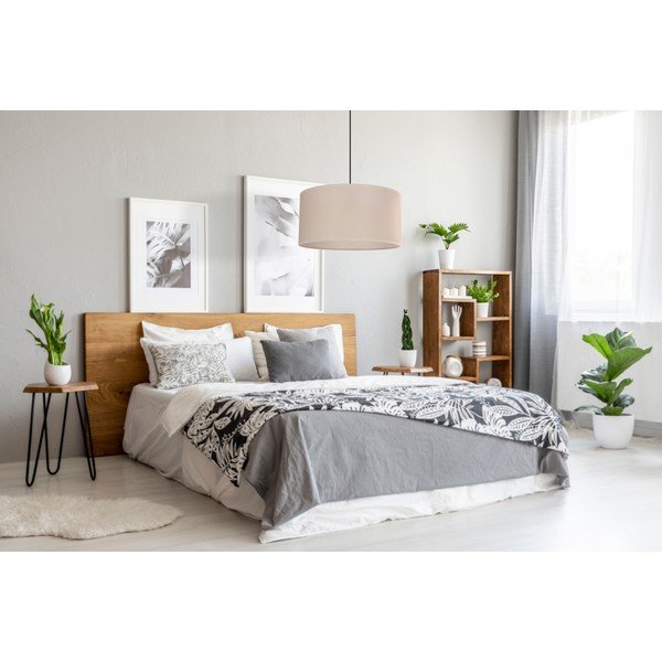 Beež rippvalgusti tekstiilist varjuga ø 40 cm Shanti - Candellux Lighting-image-3
