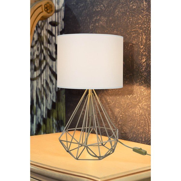 Kreemikas-kuldse tekstiilvarjundiga laualamp (kõrgus 46,5 cm) Pena - Squid Lighting-image-1