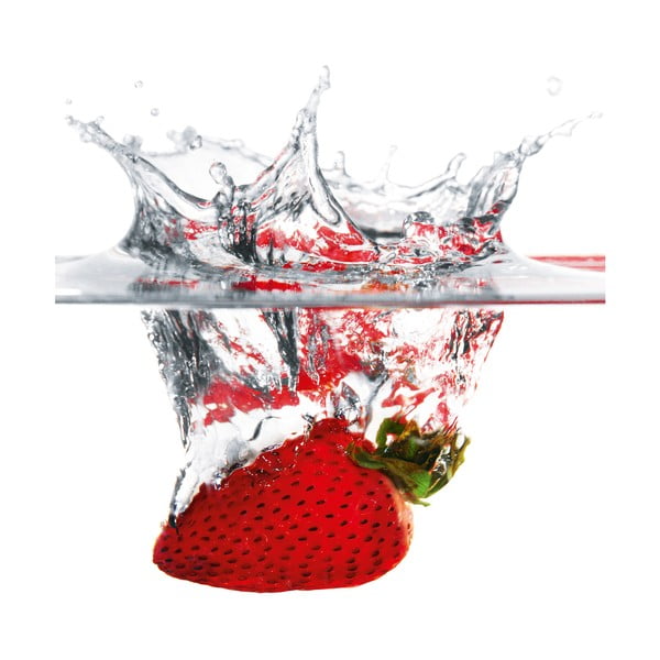 Skleněný obraz Strawberry Splash , 30x30 cm