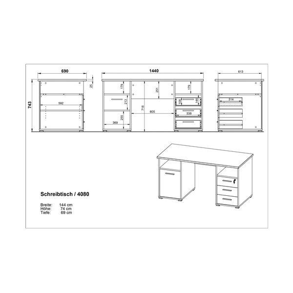 Pracovní stůl v dekoru dubového dřeva Germania Desk-image-4