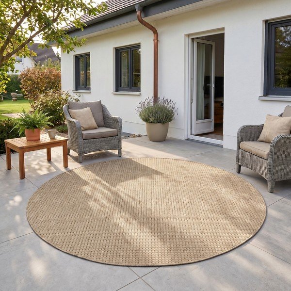 Beež ümmargune sise- ja õuevaip ø 160 cm Mira 1450 - Ayyildiz Carpets-image-1