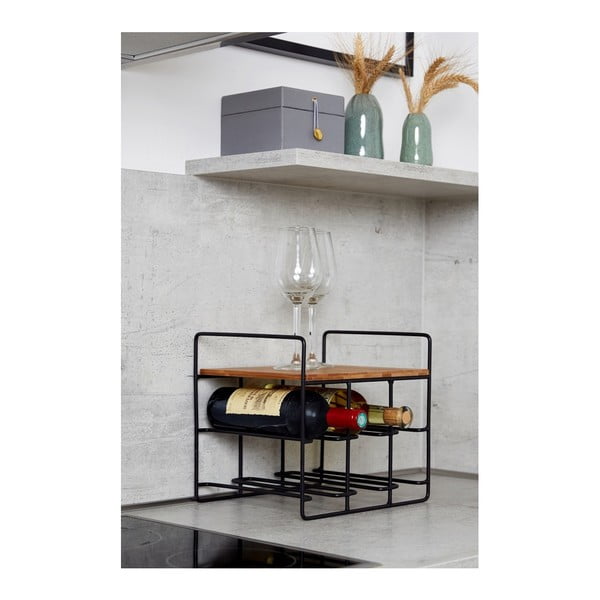 Alus 6 veinipudelile bambusest riiuliga Loft - Wenko-image-3