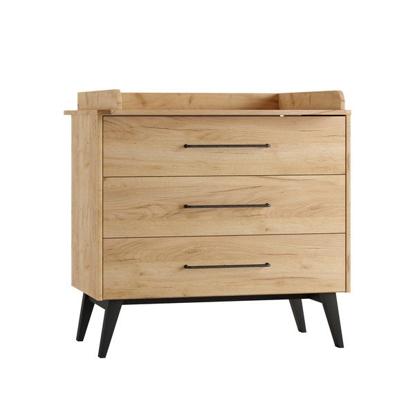 Madal pöögispooniga laste kummut 100x92 cm Retro - Pinio-image-3