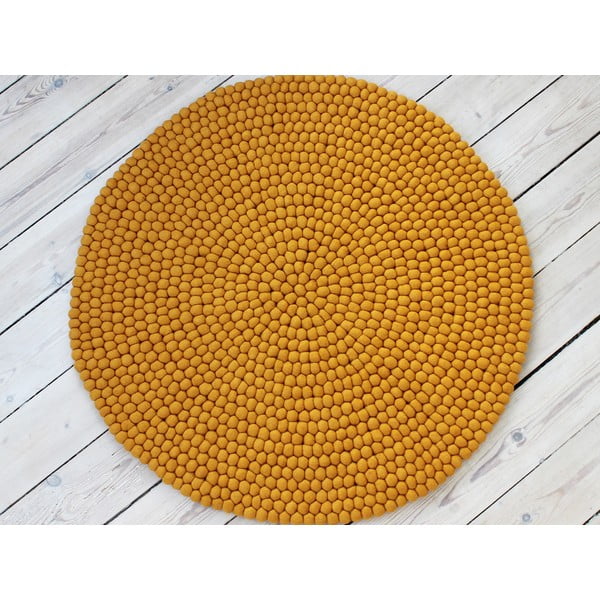 Sinepikollane pallivillane vaip , ⌀ 90 cm Ball Rugs - Wooldot-image-1
