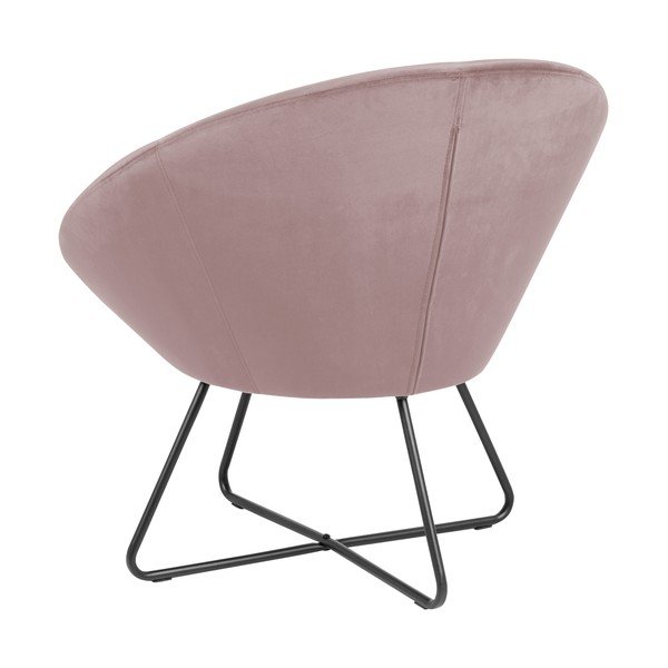 Roosa sametist tugitool Center - Actona-image-3