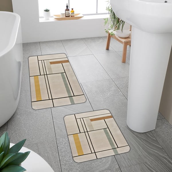 Helepruunid vannitoamatid 2 tk 60x100 cm - Mila Home-image-4