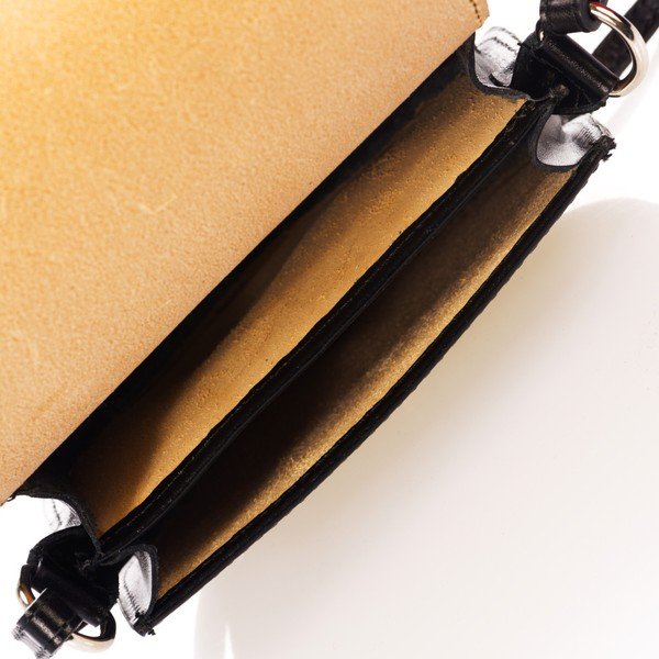 Mustast ehtsast nahast käekott Bubo - Federica Bassi-image-3