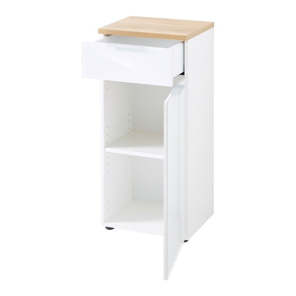 Valge naturaalne madal vannitoakapp tammepuust 39x86 cm Pescara - Germania-image-2