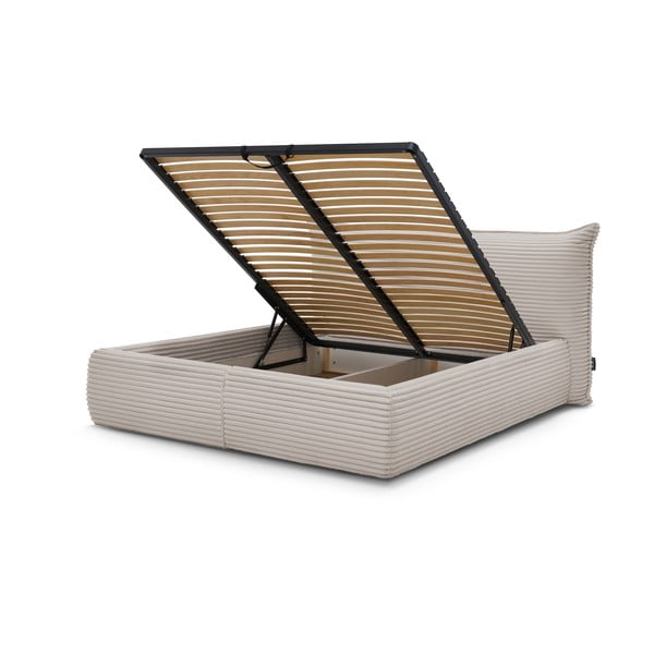 Beež polsterdatud kaheinimesevoodi koos voodipõhja ja panipaigaga 180x200 cm Jade - Bobochic Paris-image-3