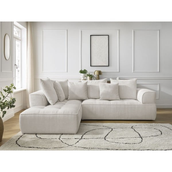 Beež šenill-nurgadiivan (vasak nurk/L-kujuline) Whesley - Bobochic Paris-image-1