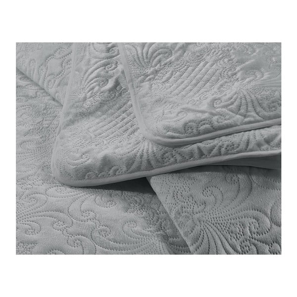 Světle šedý přehoz z mikroperkálu s povlakem na polštář Dreamhouse Velvet Clara, 180 x 250 cm-image-3