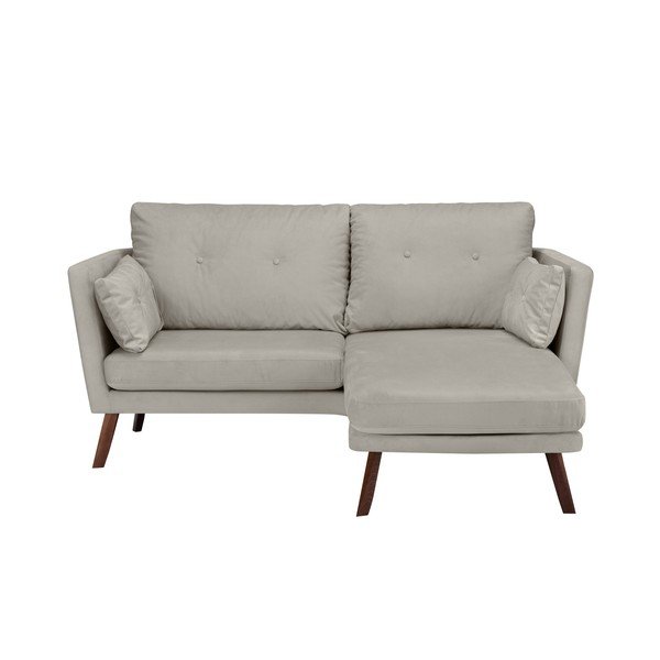 Béžová třímístná pohovka Mazzini Sofas Elena, s lenoškou na pravém rohu-image-1