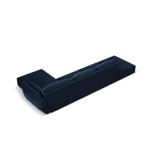 Tumesinine sametist nurgadiivan (parem nurk) Vanda - Mazzini Sofas-image-3