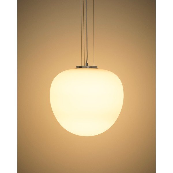 Valge ripplamp klaasist varjuga, ø 40 cm Ardali - Kave Home-image-1