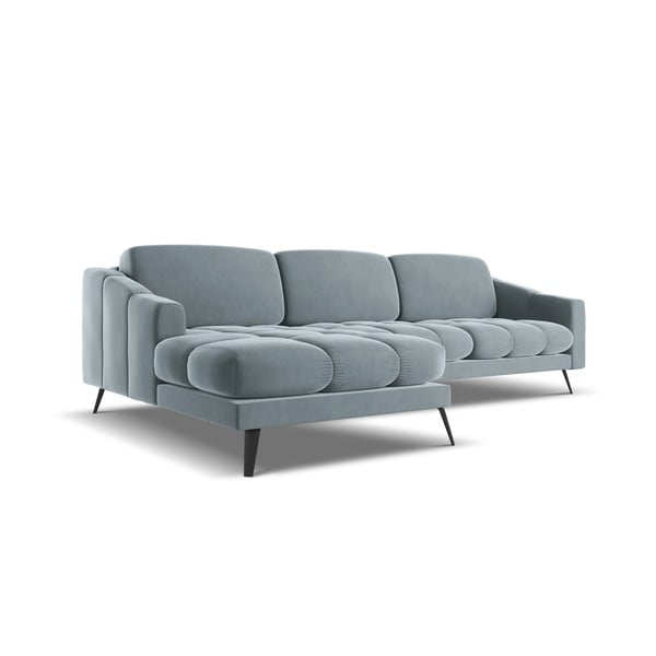 Helesinine sametne nurgadiivan (vasakpoolne nurk) Nalu - Makamii-image-3