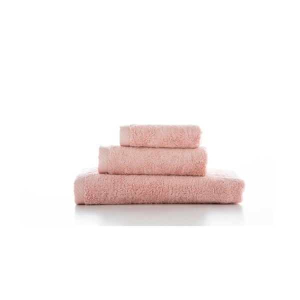 Komplekt 3 roosa puuvillast rätikut Lisa Coral - El Delfin