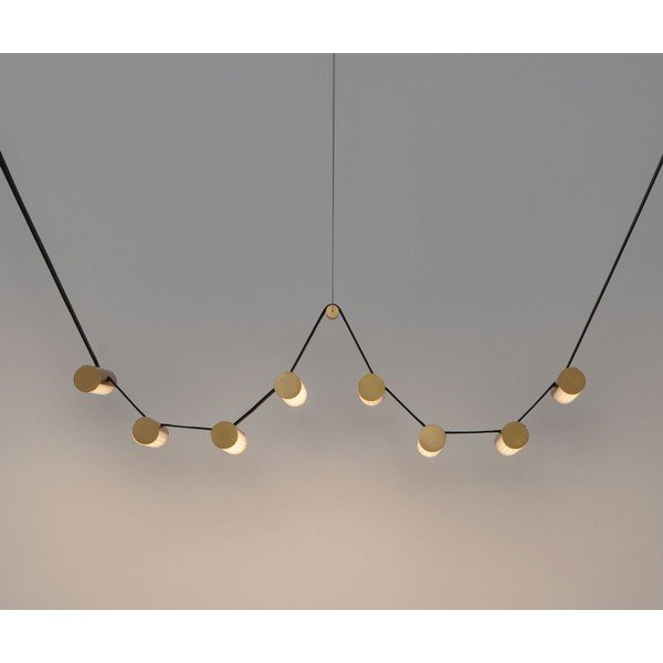 Alumiiniumist hämardatav LED-rippvalgusti messingivärvis klaasist varjundiga Luma - Nova Luce-image-4