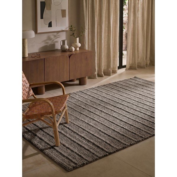 Tumehall/tumepruun käsitsi kootud villane vaip 200x300 cm Camden Parker - Ted Baker-image-1