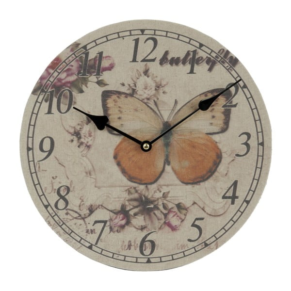 Nástěnné hodiny Butterfly, 29 cm