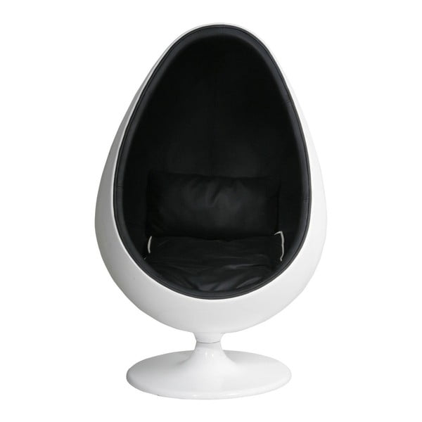 Černé otočné kožené křeslo Kare Design Eye Ball