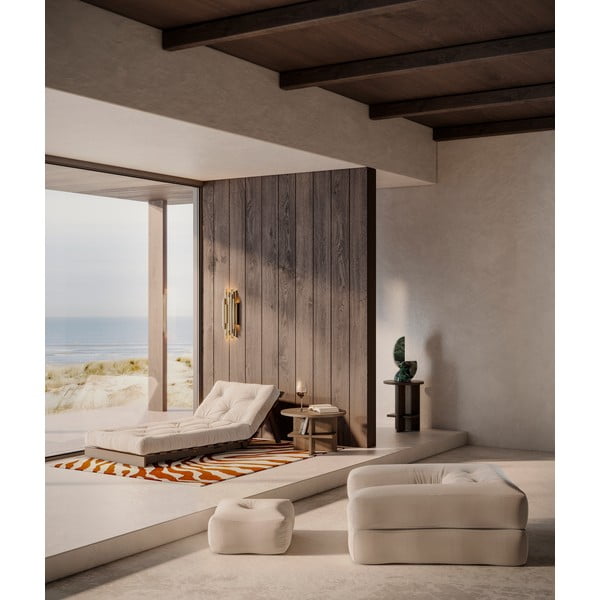 Hall-beež linane tugitool Roots Black Night - Karup Design-image-4