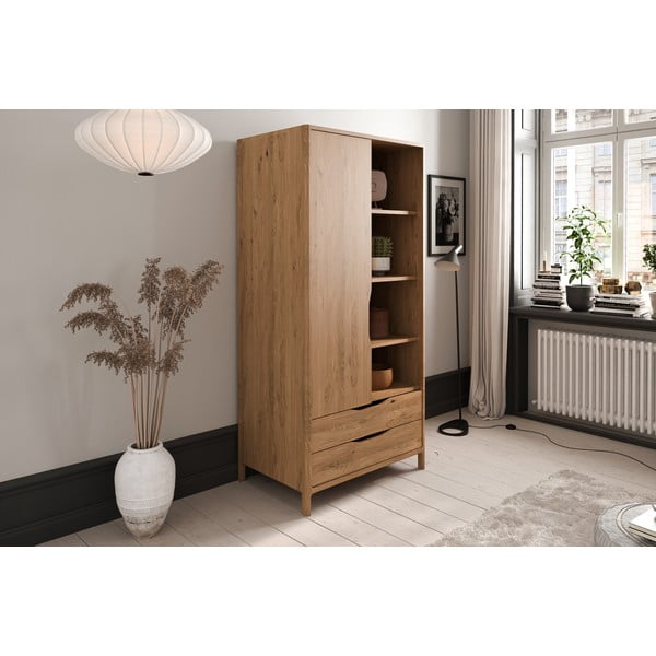 Tammepuidust riidekapp 90x188 cm Twig - The Beds-image-1