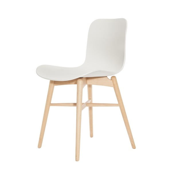 Bílá jídelní židle z masivního bukového dřeva NORR11 Langue Natural