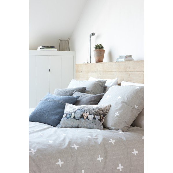 Béžovošedé bavlněné povlečení na dvoulůžko Walra Jentellei, 200 x 220 cm-image-1