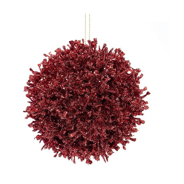 Sada 6 vínově červených plastových vánočních ozdob DecoKing Coral