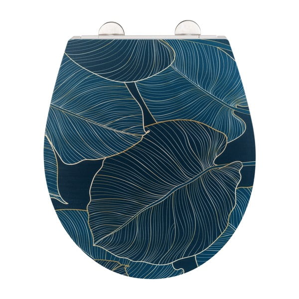 Sinine WC-istekene kergesti sulguv Big Leaves, 38 x 45 cm - Wenko