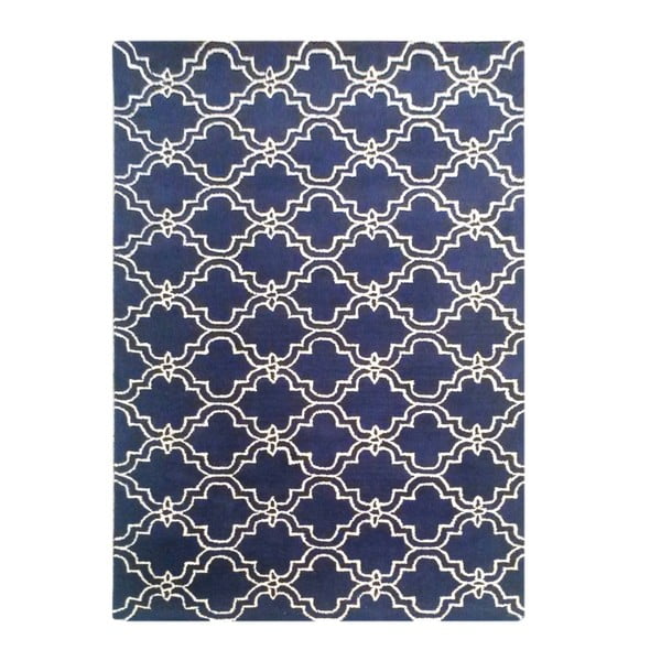 Tmavě modrý ručně tuftovaný koberec Bakero Miami, 120x180 cm