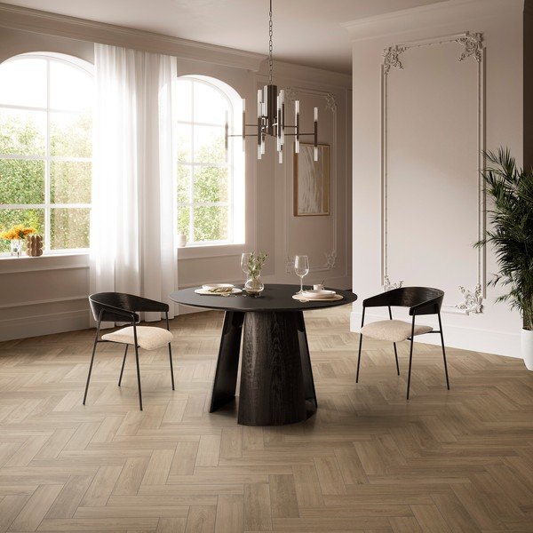 Must ümmargune söögilaud, ø 120 cm Zuri - MOME-image-1