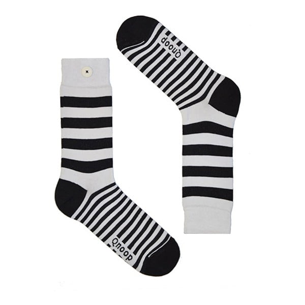 Ponožky Qnoop Linear Wide White, vel. 39-42