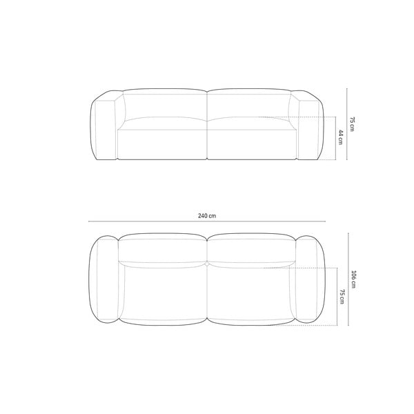Roheline bukleekangast mooduldiivan 240 cm Martina - Micadoni Home-image-4
