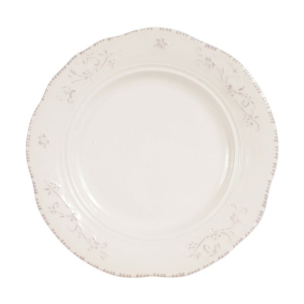 Bílý dezertní talíř Comptoir de Famille Lise, 19,5 cm