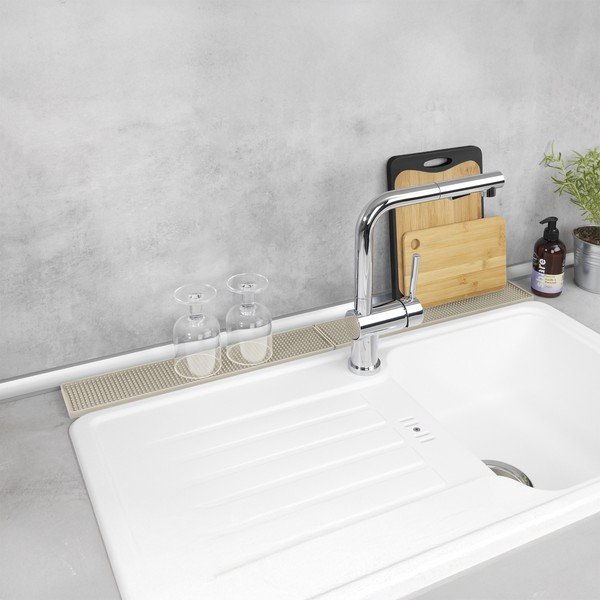 Beež plastikust nõudekuivatusrest 42x8 cm Slim - Wenko-image-2