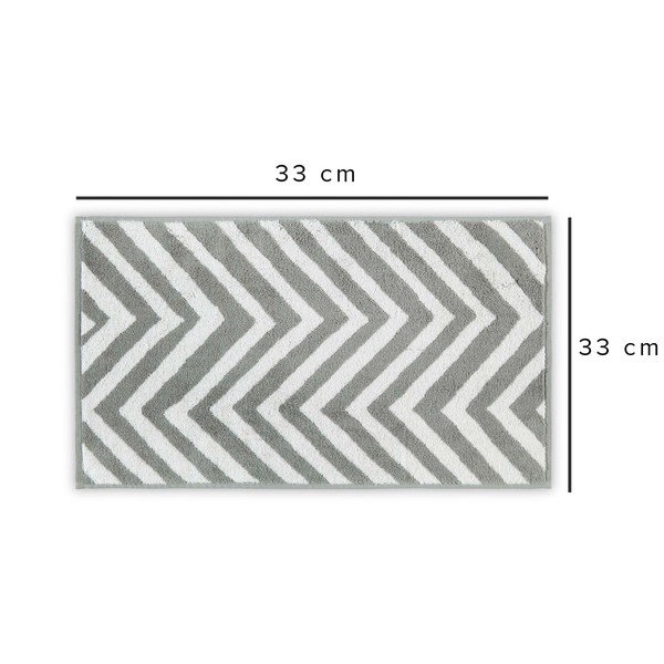Valge-hall puuvillane rätik 33x33 cm Chevron - Foutastic-image-2