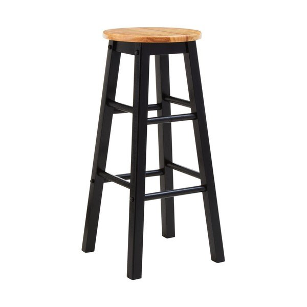Must/naturaalsest kautšukipuidust baaritool (istme kõrgus 74 cm) Chester - Premier Housewares
