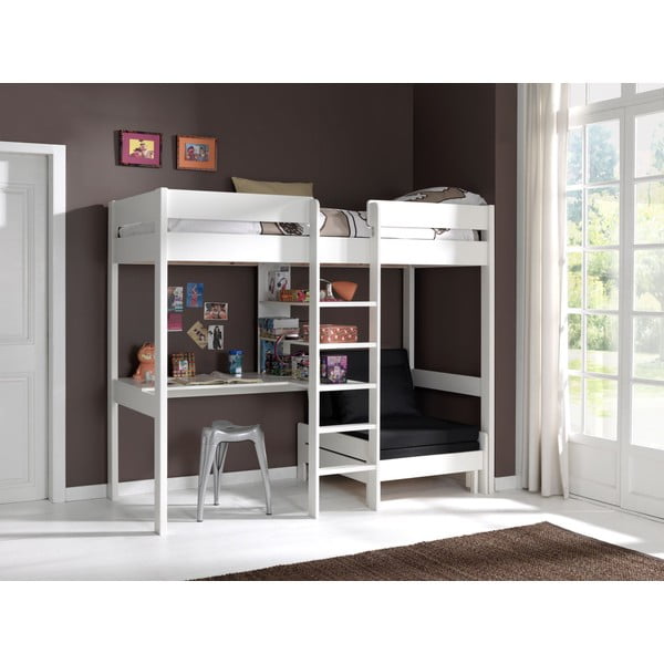 Valge tõstetud lastevoodi 90x200 cm Pino - Vipack-image-2