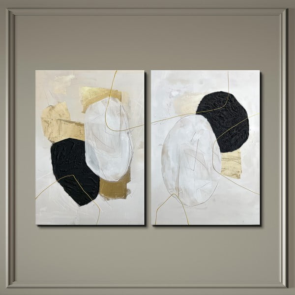 Käsitsi maalitud elementidega maalid 2 tk komplektis 50x70 cm Crystal - Styler-image-3