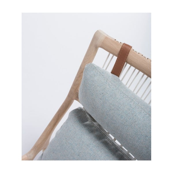 Tammepuidust tugitool sinihalli tekstiilist istmega Dedo - Gazzda-image-4