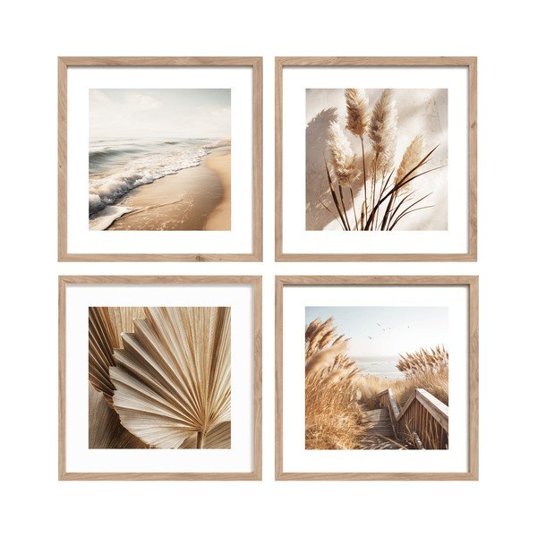 Trükitud pildid 4 tk komplektis koos raamiga 30x30 cm Boho Dreams - Styler