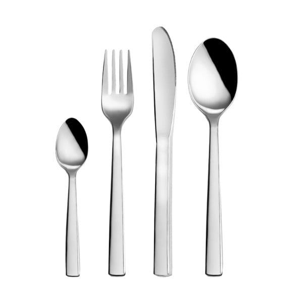24-osaline hõbedane roostevabast terasest söögiriistade komplekt Plain - Orion