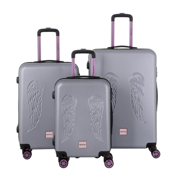 Sada 3 šedých cestovních kufrů Berenice Wingy
